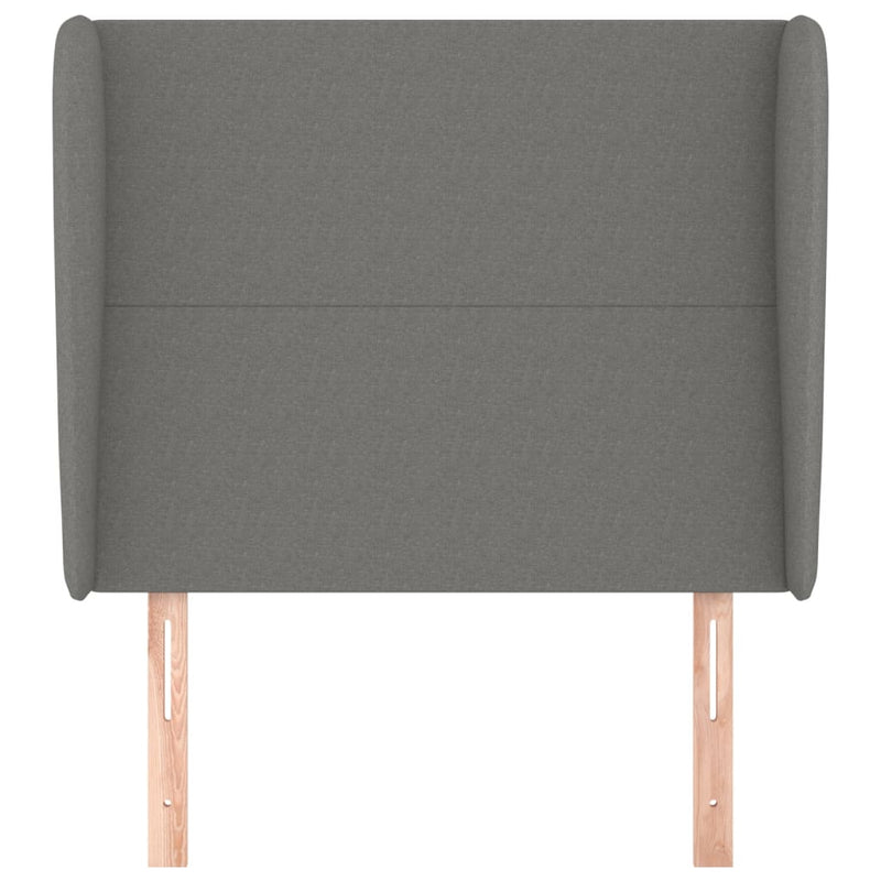 Headboard with Ears Dark Grey 103 cm Fabric