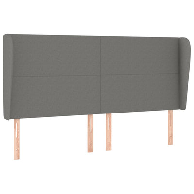 Headboard with Ears Dark Grey 163 cm Fabric