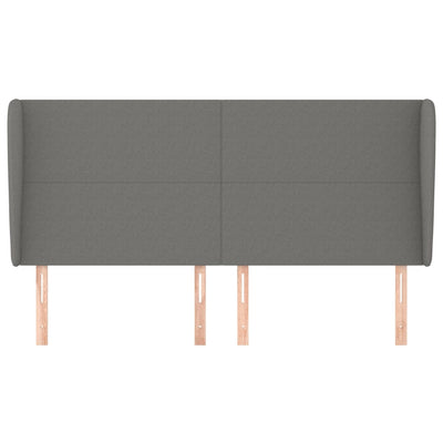 Headboard with Ears Dark Grey 163 cm Fabric