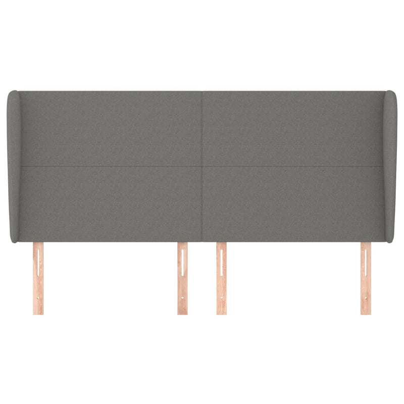 Headboard with Ears Dark Grey 163 cm Fabric