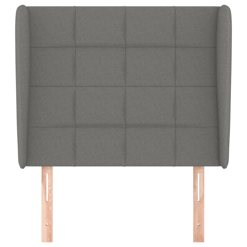 Headboard with Ears Dark Grey 83 cm Fabric