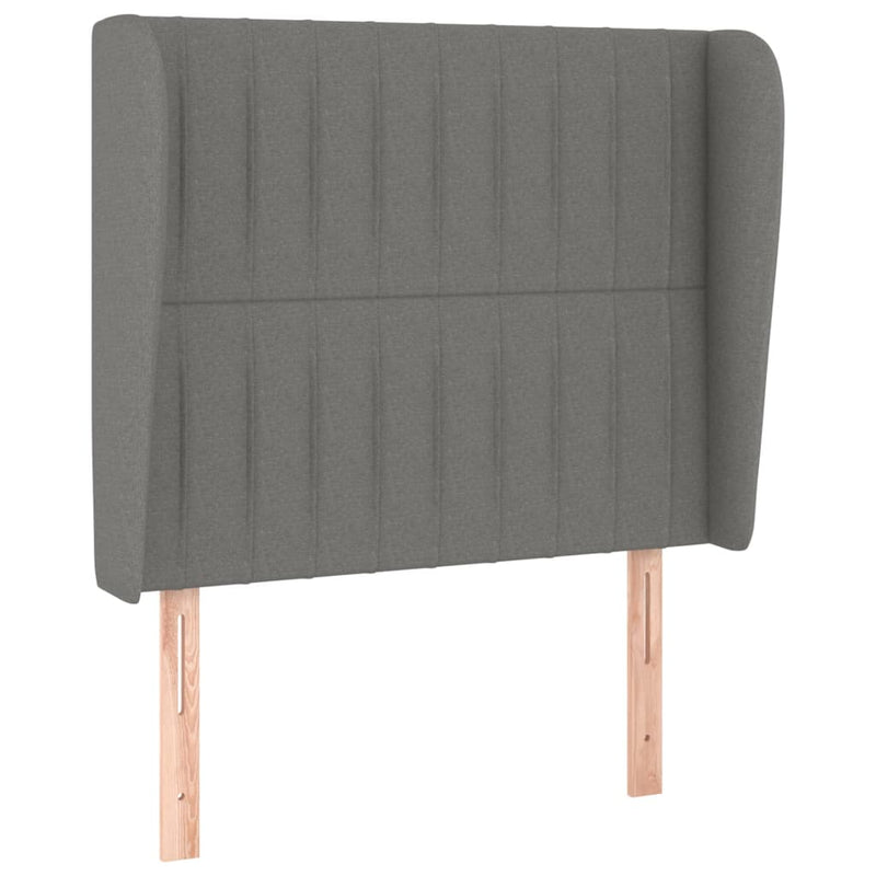 Headboard with Ears Dark Grey 83 cm Fabric