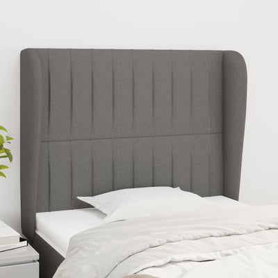 Headboard with Ears Dark Grey 83 cm Fabric