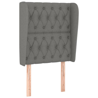 Headboard with Ears Dark Grey 83 cm Fabric