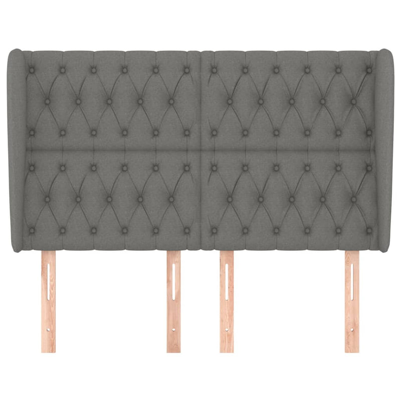 Headboard with Ears Dark Grey 163 cm Fabric