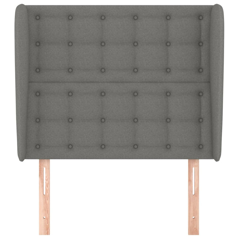 Headboard with Ears Dark Grey 83 cm Fabric