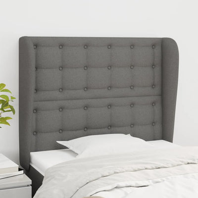 Headboard with Ears Dark Grey 83 cm Fabric