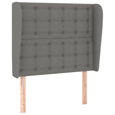 Headboard with Ears Dark Grey 103 cm Fabric