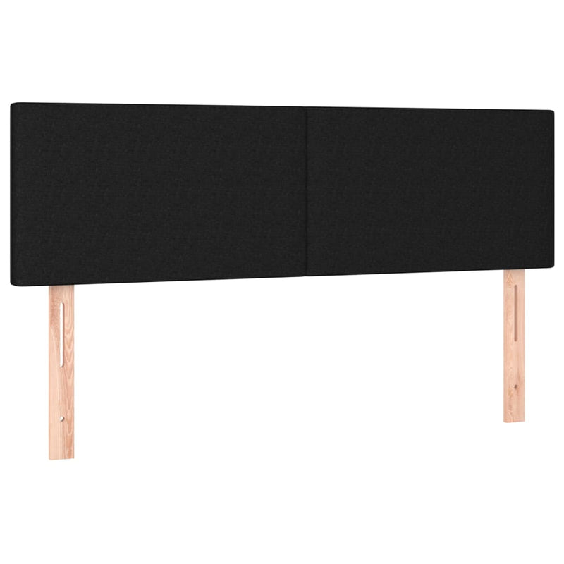 LED Headboard Black 144x5x78/88 cm Fabric