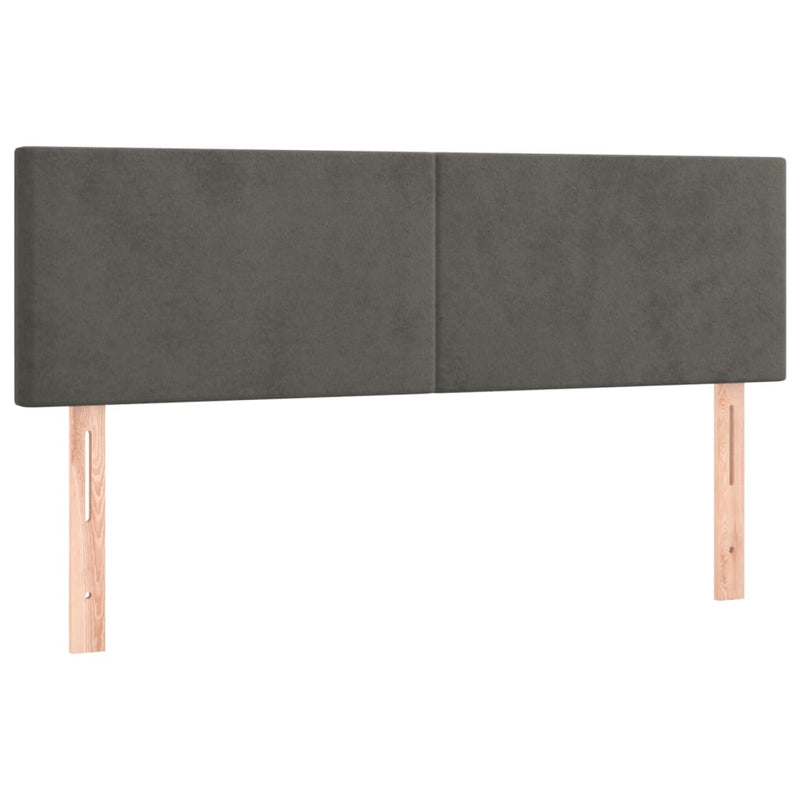 LED Headboard Dark Grey 144x5x78/88 cm Velvet