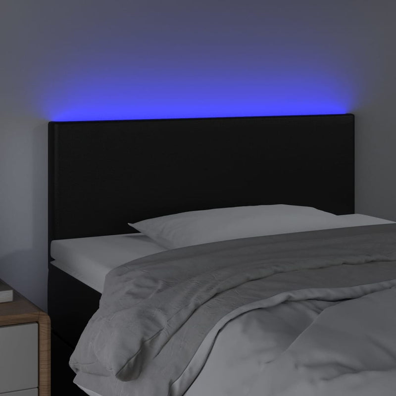 LED Headboard Black 100 cm Faux Leather