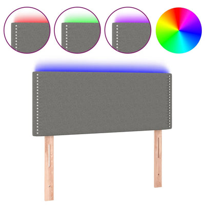 LED Headboard Dark Grey 100 cm Fabric