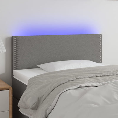 LED Headboard Dark Grey 100 cm Fabric