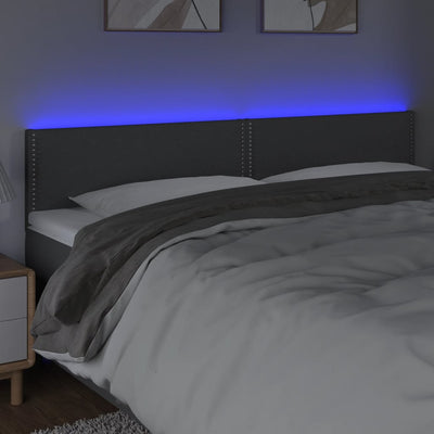 LED Headboard Dark Grey 160 cm Fabric