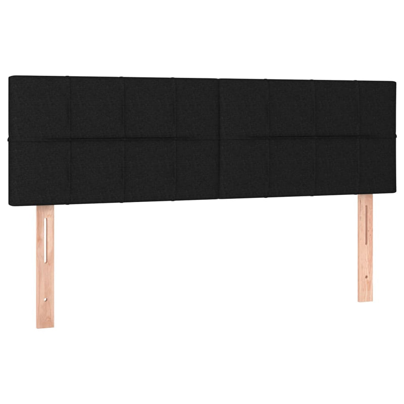 LED Headboard Black 144 cm Fabric