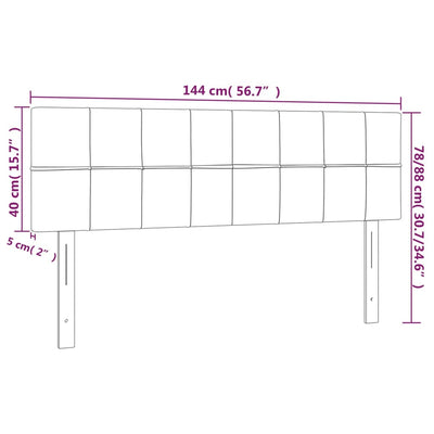 LED Headboard Black 144 cm Fabric