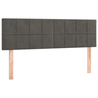 LED Headboard Dark Grey 144x5x78/88 cm Velvet