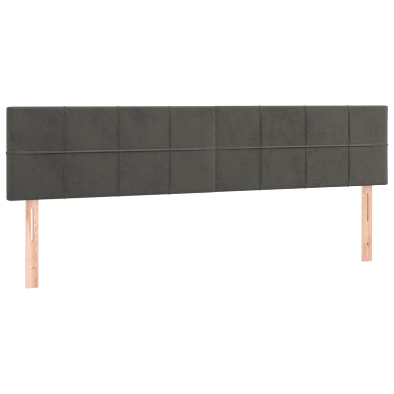 LED Headboard Dark Grey 160x5x78/88 cm Velvet