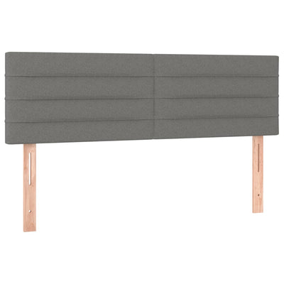 LED Headboard Dark Grey 144x5x78/88 cm Fabric