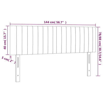 LED Headboard Dark Grey 144 cm Fabric