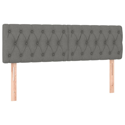 LED Headboard Dark Grey 144x7x78/88 cm Fabric