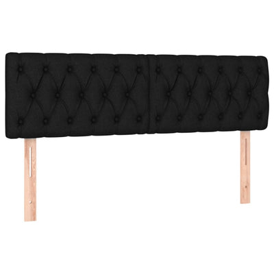 LED Headboard Black 160x7x78/88 cm Fabric