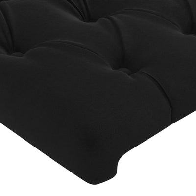 LED Headboard Black 100x7x78/88 cm Velvet