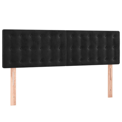 LED Headboard Black 144x5x78/88 cm Velvet