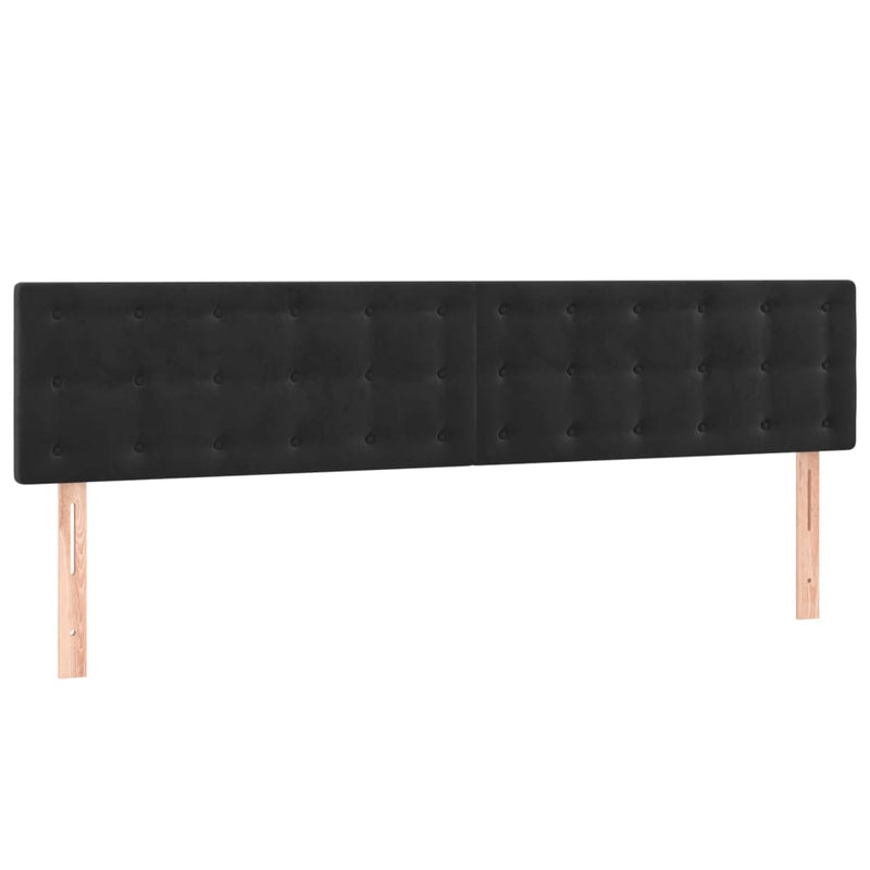 LED Headboard Black 160 cm Velvet