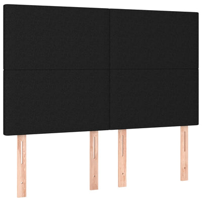 LED Headboard Black 144 cm Fabric