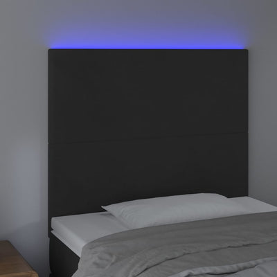 LED Headboard Black 80 cm Velvet