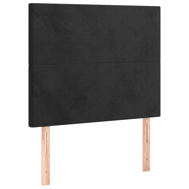 LED Headboard Black 80 cm Velvet