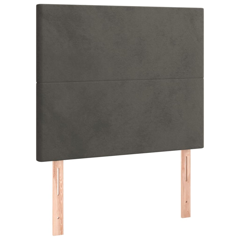 LED Headboard Dark Grey 100 cm Velvet