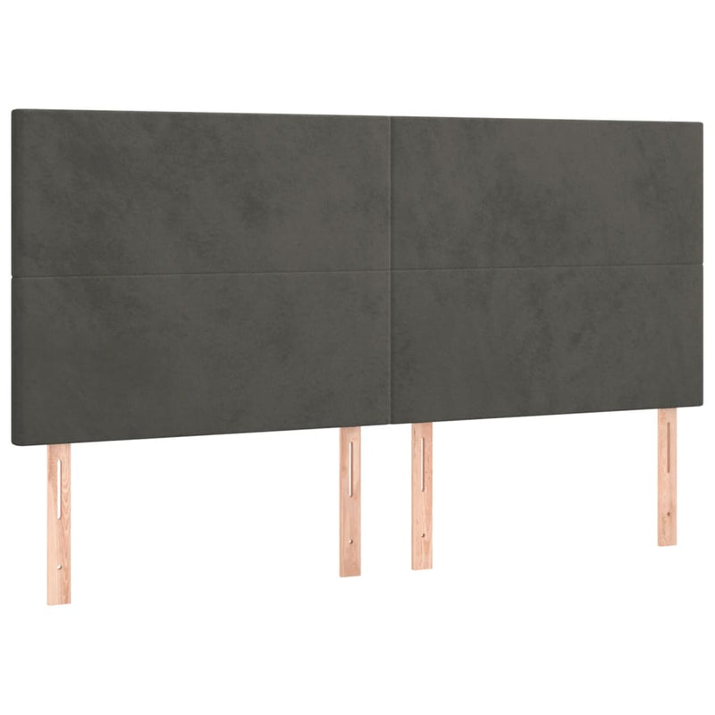 LED Headboard Dark Grey 200 cm Velvet