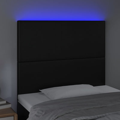 LED Headboard Black 100 cm Faux Leather