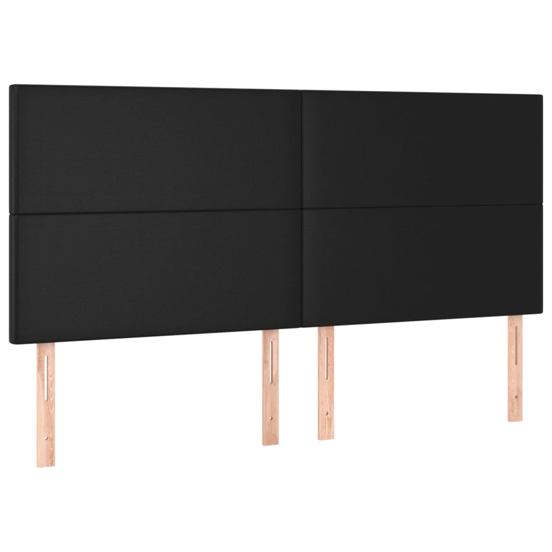 LED Headboard Black 200 cm Faux Leather