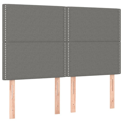 LED Headboard Dark Grey 144x5x118/128 cm Fabric