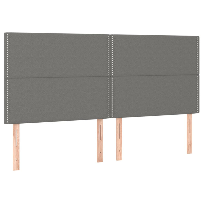 LED Headboard Dark Grey 160 cm Fabric