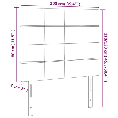 LED Headboard Dark Grey 100 cm Fabric