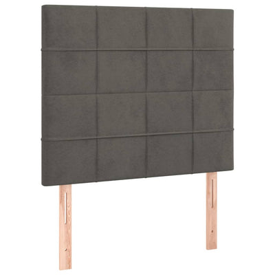 LED Headboard Dark Grey 100x5x118/128 cm Velvet