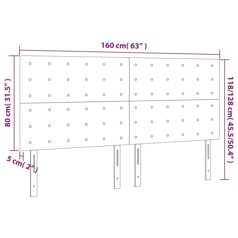 LED Headboard Black 160 cm Faux Leather