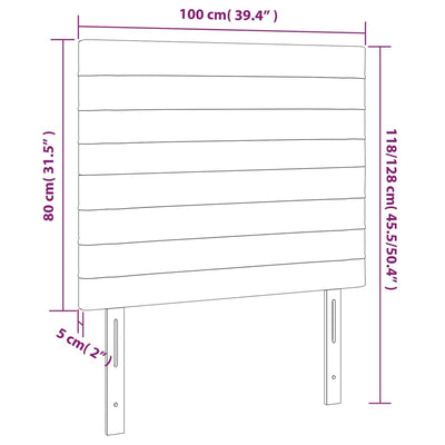 LED Headboard Dark Grey 100 cm Fabric