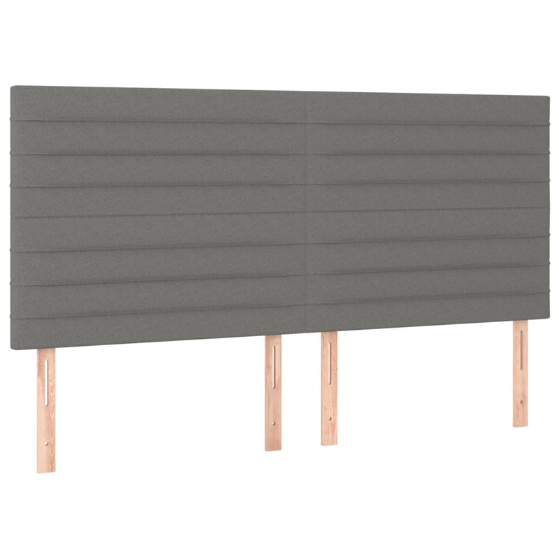 LED Headboard Dark Grey 160 cm Fabric