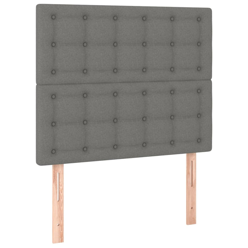 LED Headboard Dark Grey 80 cm Fabric