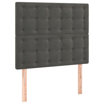 LED Headboard Dark Grey 80 cm Velvet