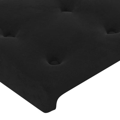 LED Headboard Black 160 cm Velvet