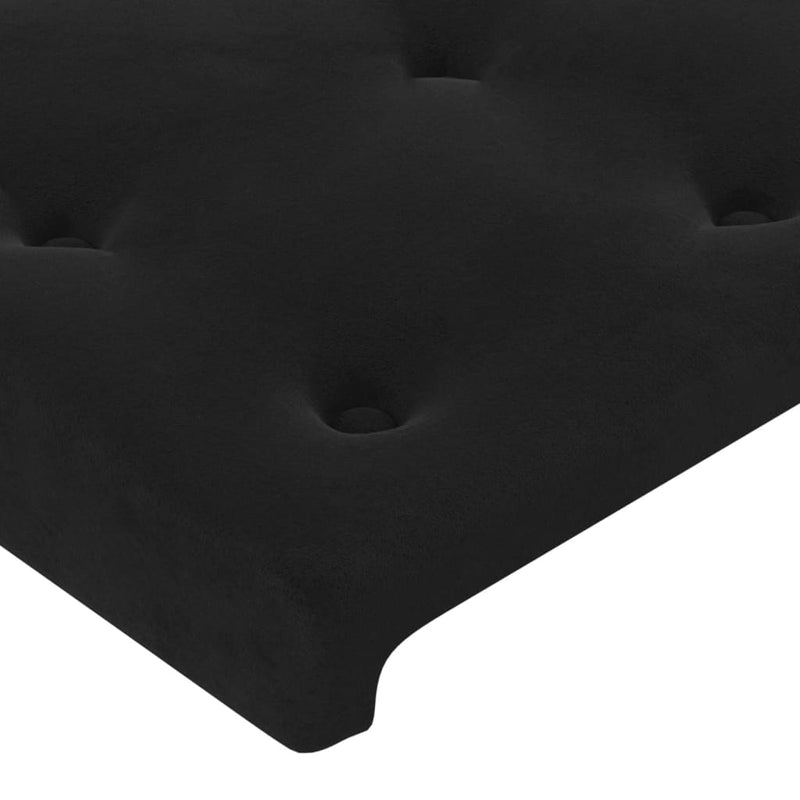 LED Headboard Black 160 cm Velvet