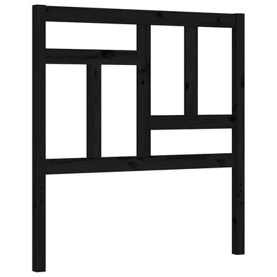 Bed Frame with Headboard Black 92x187 cm Single Size Solid Wood