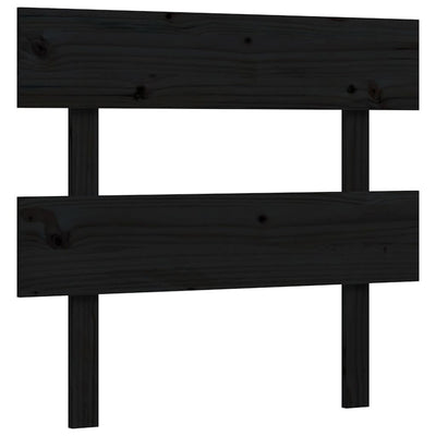 Bed Frame with Headboard Black 92x187 cm Single Size Solid Wood