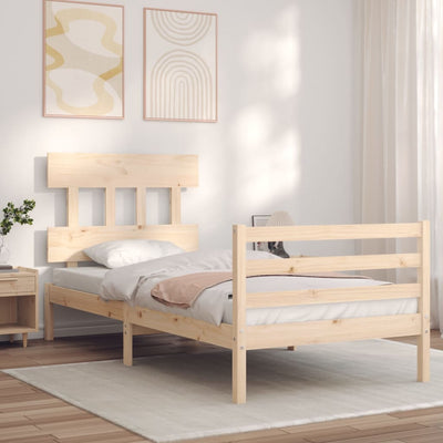 Bed Frame without Mattress 90x190 cm Solid Wood